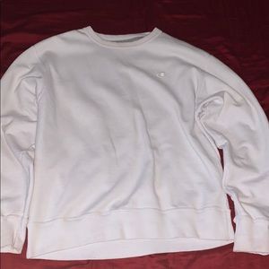 Mens L All White Champion crewneck